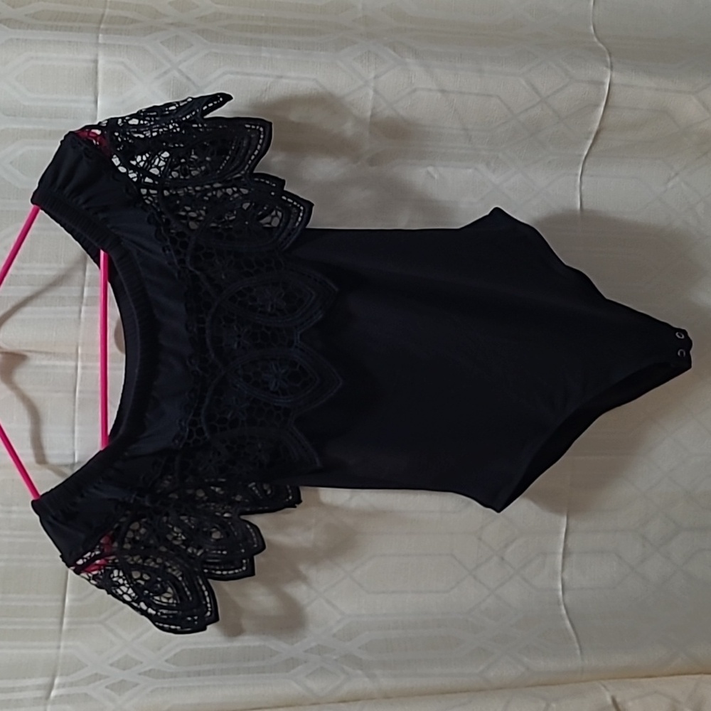 Urban Heritage Black Laced Bodysuit , Sz S